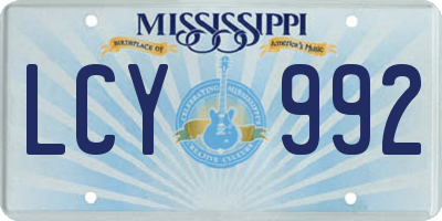 MS license plate LCY992