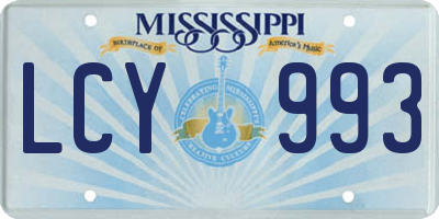 MS license plate LCY993