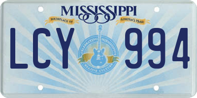 MS license plate LCY994