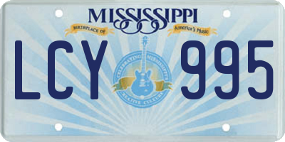 MS license plate LCY995