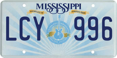 MS license plate LCY996