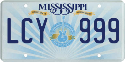 MS license plate LCY999