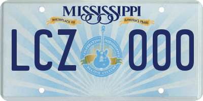 MS license plate LCZ000