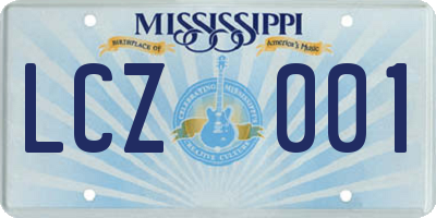 MS license plate LCZ001