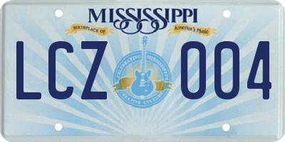 MS license plate LCZ004