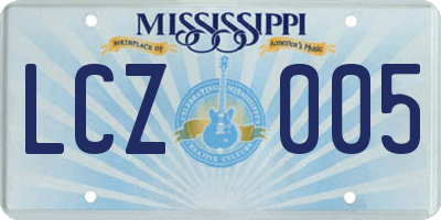 MS license plate LCZ005