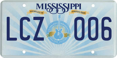 MS license plate LCZ006