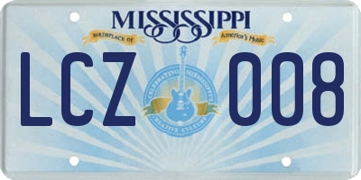 MS license plate LCZ008