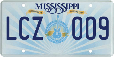 MS license plate LCZ009