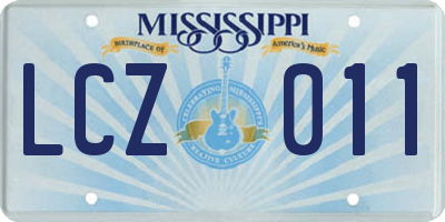 MS license plate LCZ011