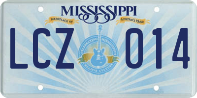 MS license plate LCZ014