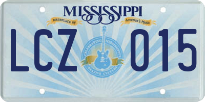 MS license plate LCZ015