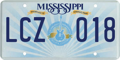 MS license plate LCZ018