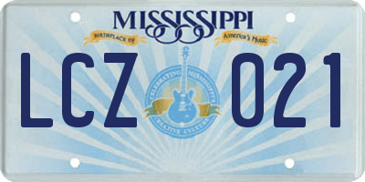 MS license plate LCZ021