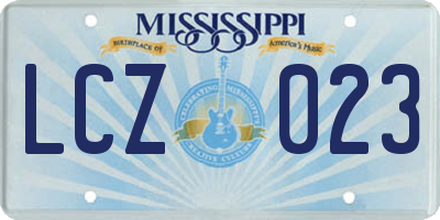 MS license plate LCZ023