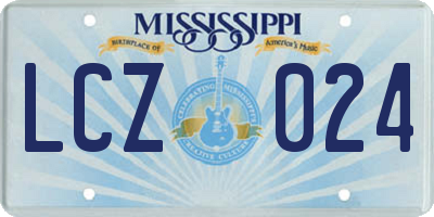 MS license plate LCZ024