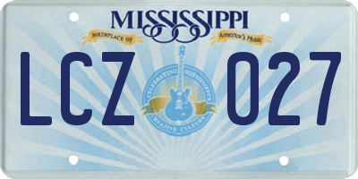 MS license plate LCZ027