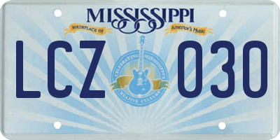 MS license plate LCZ030