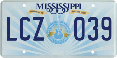 MS license plate LCZ039