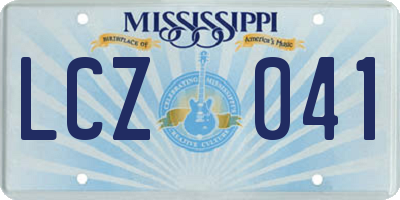 MS license plate LCZ041