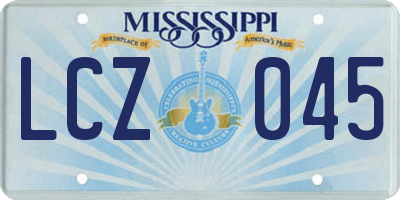MS license plate LCZ045