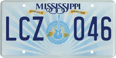 MS license plate LCZ046