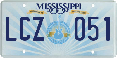 MS license plate LCZ051