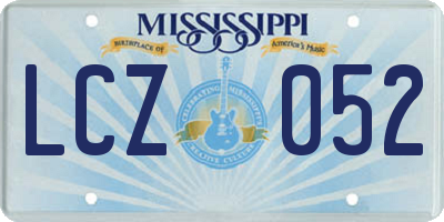 MS license plate LCZ052