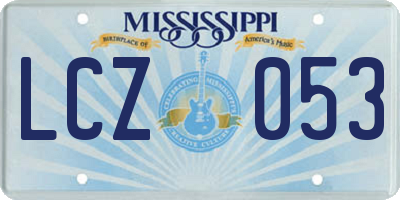 MS license plate LCZ053