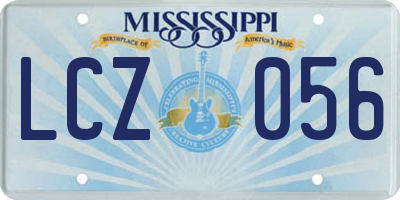 MS license plate LCZ056