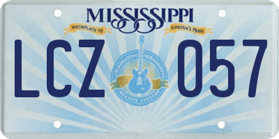 MS license plate LCZ057