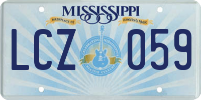 MS license plate LCZ059