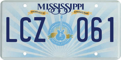 MS license plate LCZ061