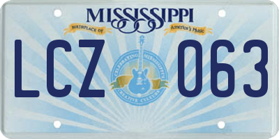 MS license plate LCZ063
