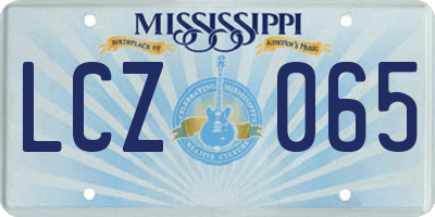 MS license plate LCZ065