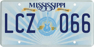 MS license plate LCZ066