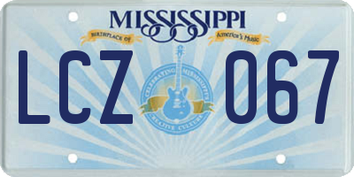 MS license plate LCZ067