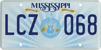 MS license plate LCZ068
