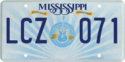MS license plate LCZ071
