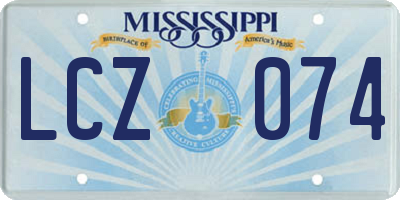MS license plate LCZ074