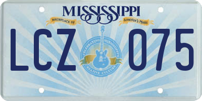 MS license plate LCZ075