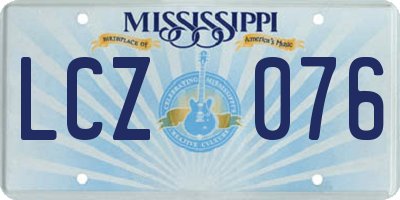 MS license plate LCZ076