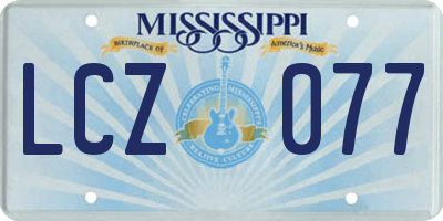 MS license plate LCZ077