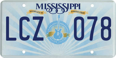 MS license plate LCZ078