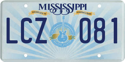 MS license plate LCZ081
