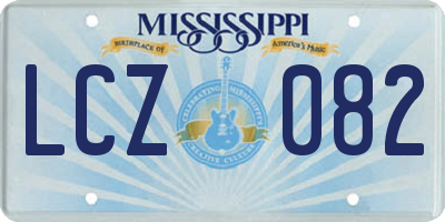 MS license plate LCZ082