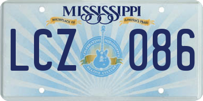 MS license plate LCZ086