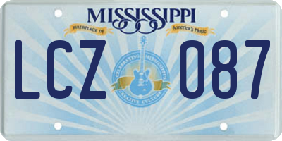 MS license plate LCZ087