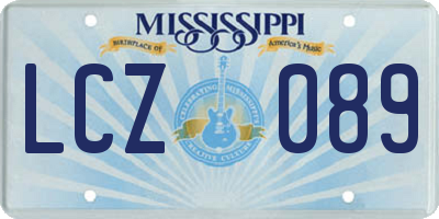 MS license plate LCZ089