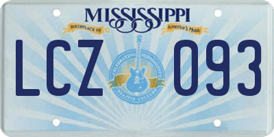 MS license plate LCZ093